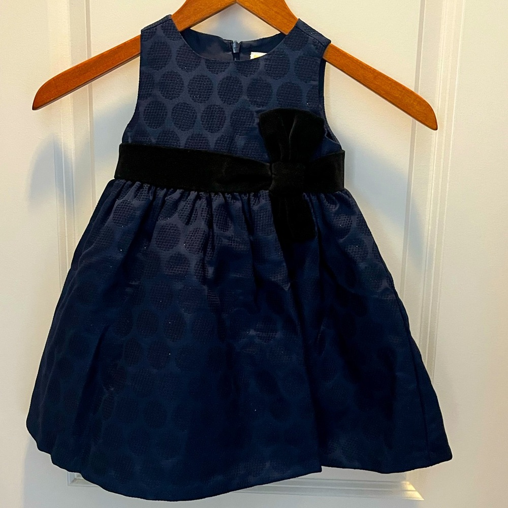 Gymboree dress. Size 12-18 months. Navy w/black dots.